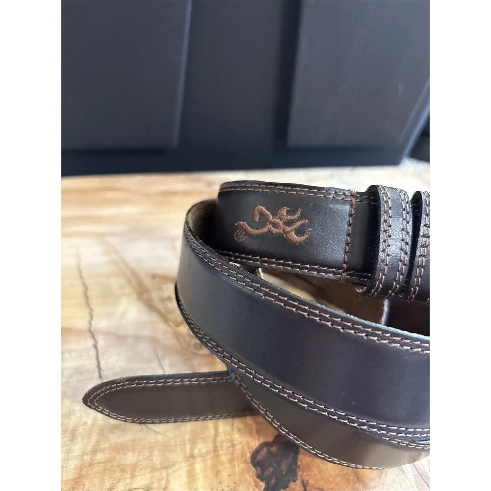 Browning Mens Leather Belt‎ Size 40 Logo NICE Condition!